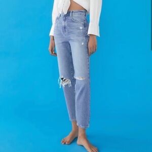 Zara Distressed Mom Jeans Sz 4